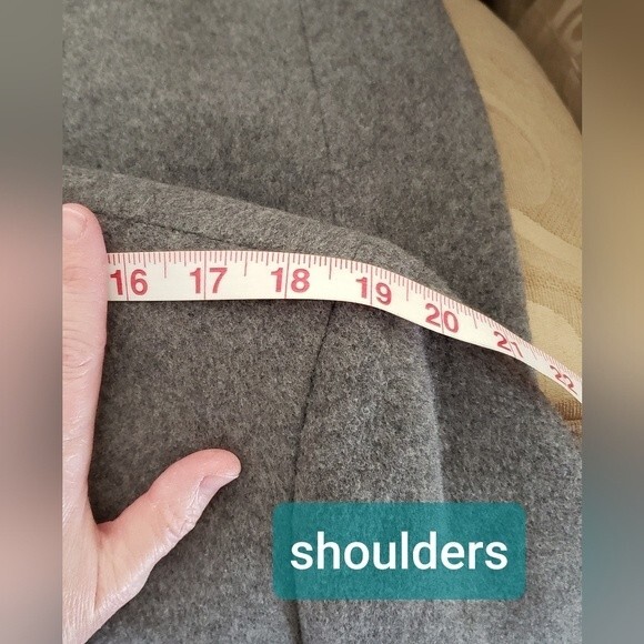 Cashmere & Wool Blend Men's Gray Dress Coat Size 42 - Picture 5 of 12